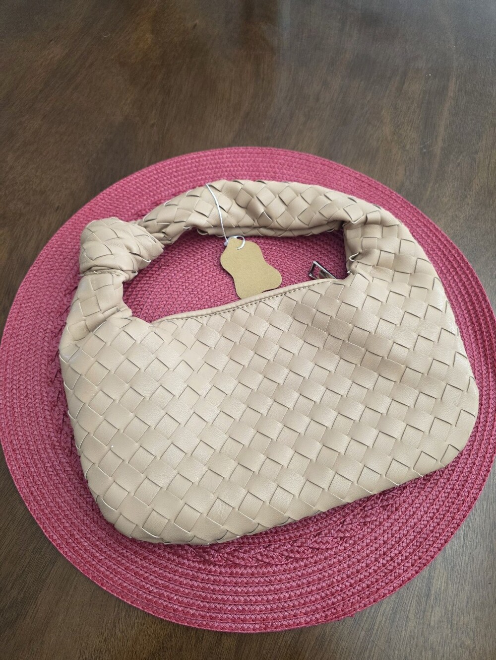 Woven Braided Knot Handle Shoulder Bag NEW